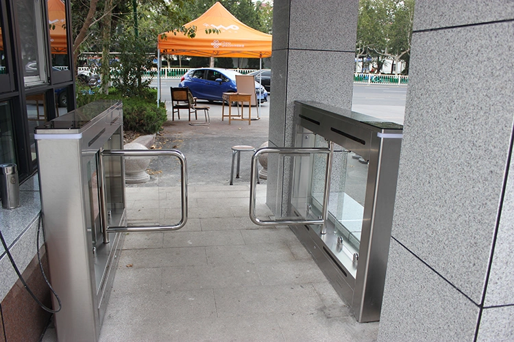 Fast Lane Speed Gate with Double Crystal Leafs and Access Control Turnstile
