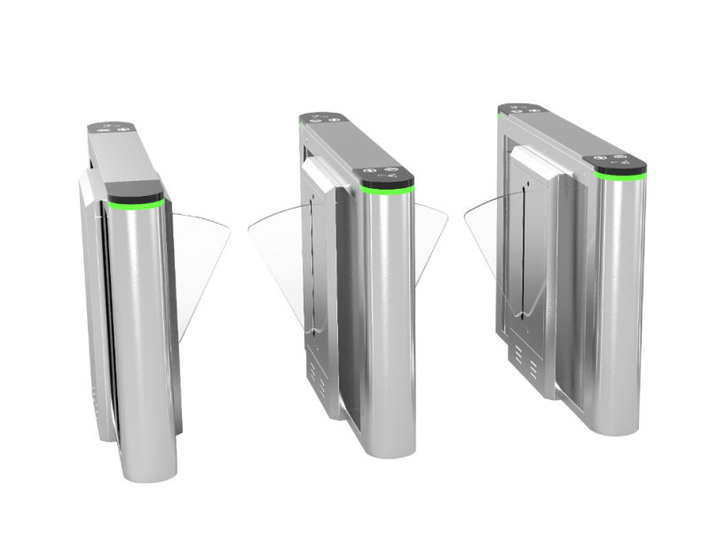 Security Access Control Flap Barrier Turnstile with RFID Reader for Pedestrian