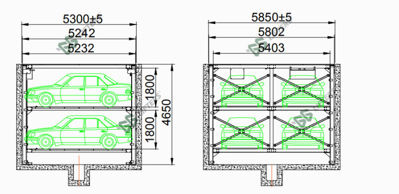 Double Car Stackers Multi-level Car parking system lift