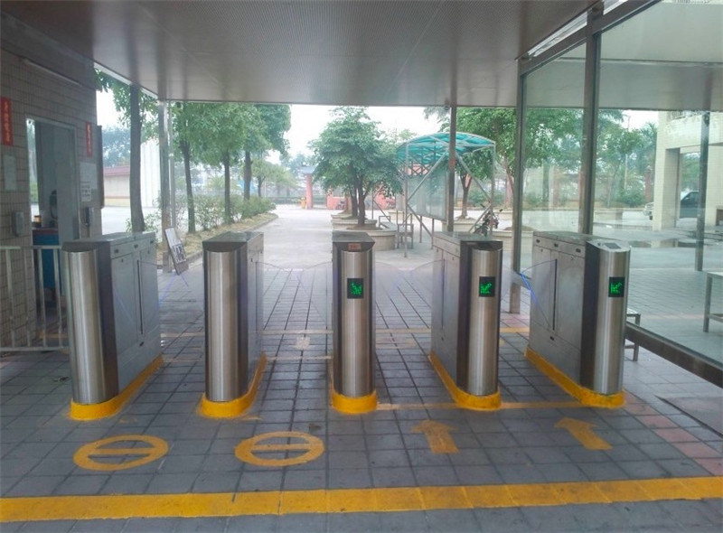 Security Access Control Flap Barrier Turnstile with RFID Reader for Pedestrian
