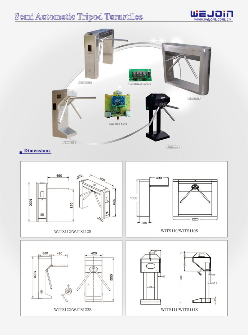 Toll Gate Barrier System Access Control Tripod Turnstile