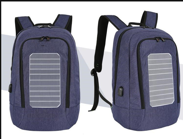 Anti-Theft Solar Energy Power Charging Backpack with USB Charging Port