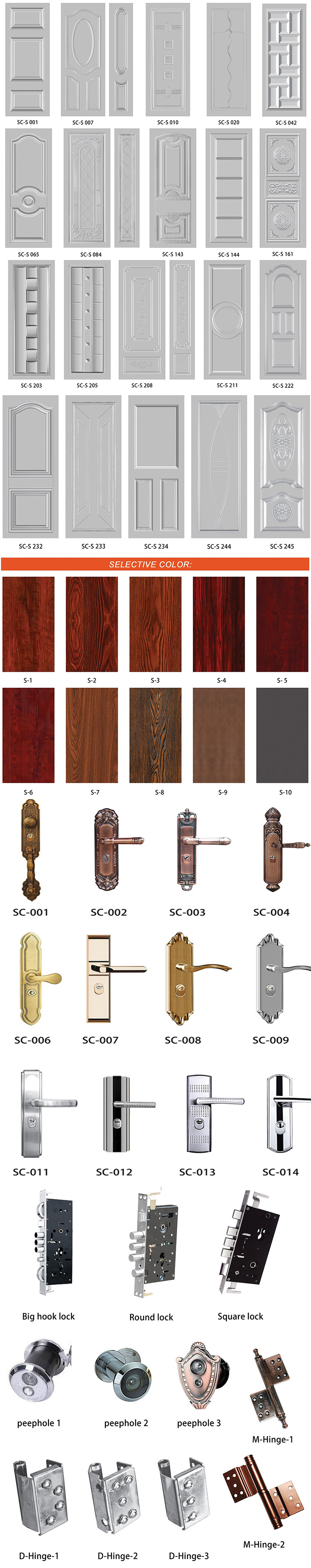 Safety Iron Main Door Designs Apartment Exterior Door (SC-S043)