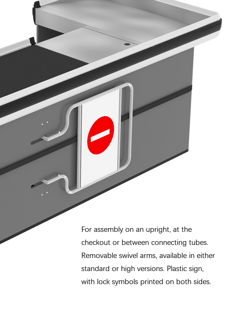 Supermarket Automatic Cash Conveyor Checkout Counters with Safety Gate