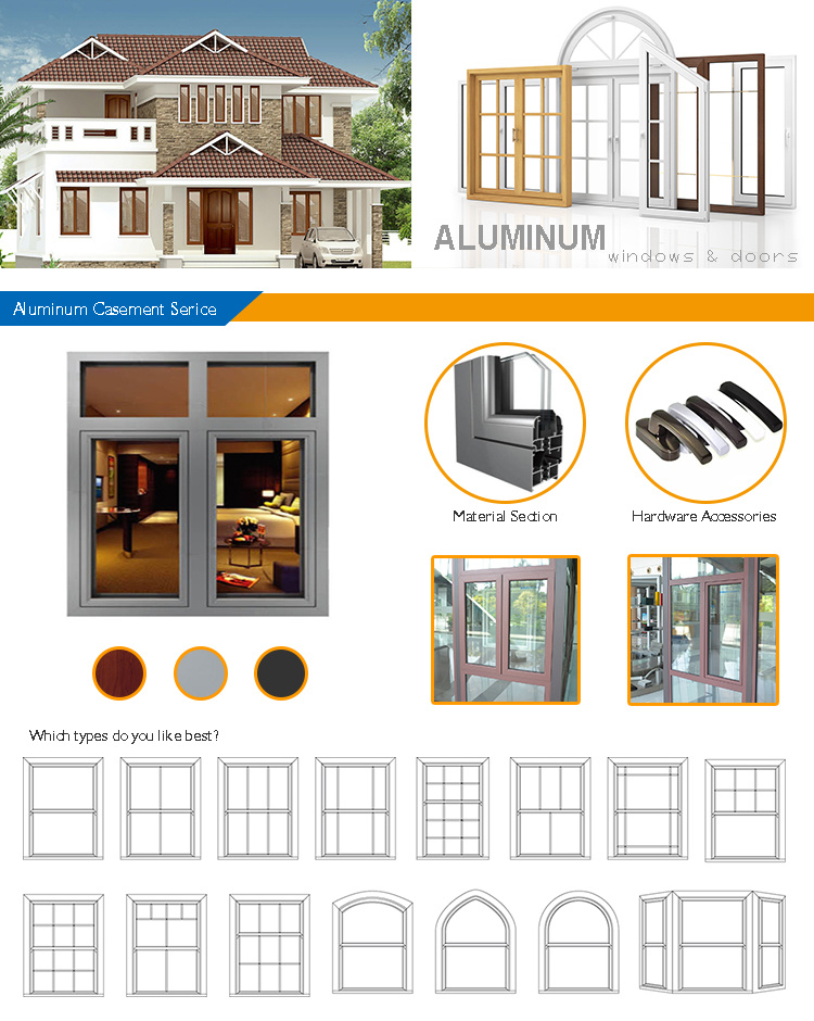 Aluminum Framed Safety Glass Sliding Barn Windows and Doors