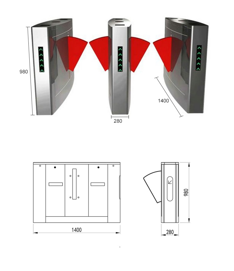 Tgw Flap Barrier Turnstile Gate Access Control System