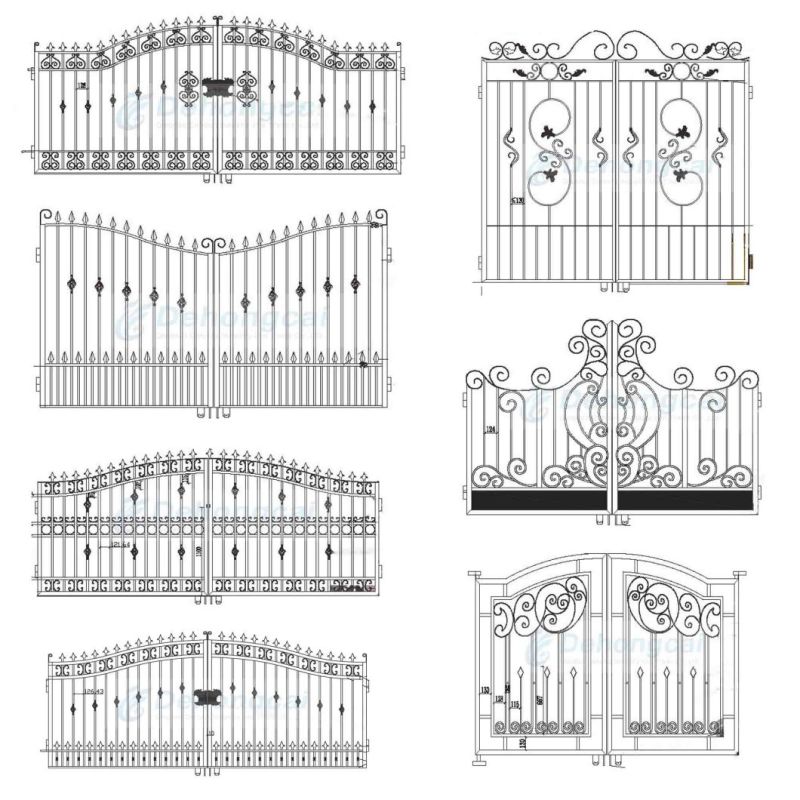 Custom Ornamental Wrought Iron/Aluminium Safety Entrance Gates