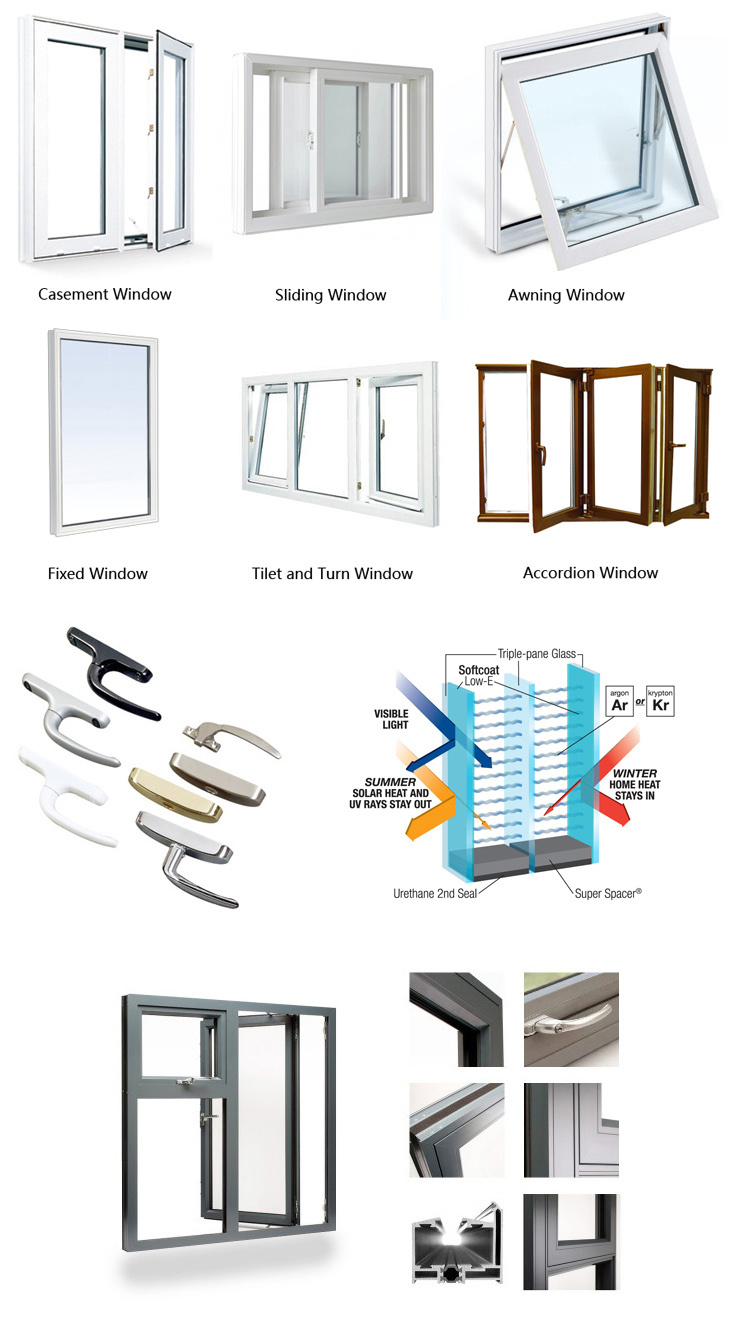 Garden Customized Aluminum Casement Door 2 Way Swing Door