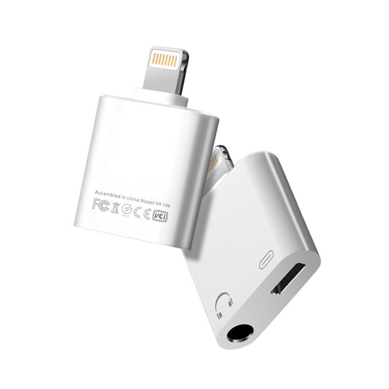 Lightning to 3.5mm Audio Headphone Charging Adapter for iPhone