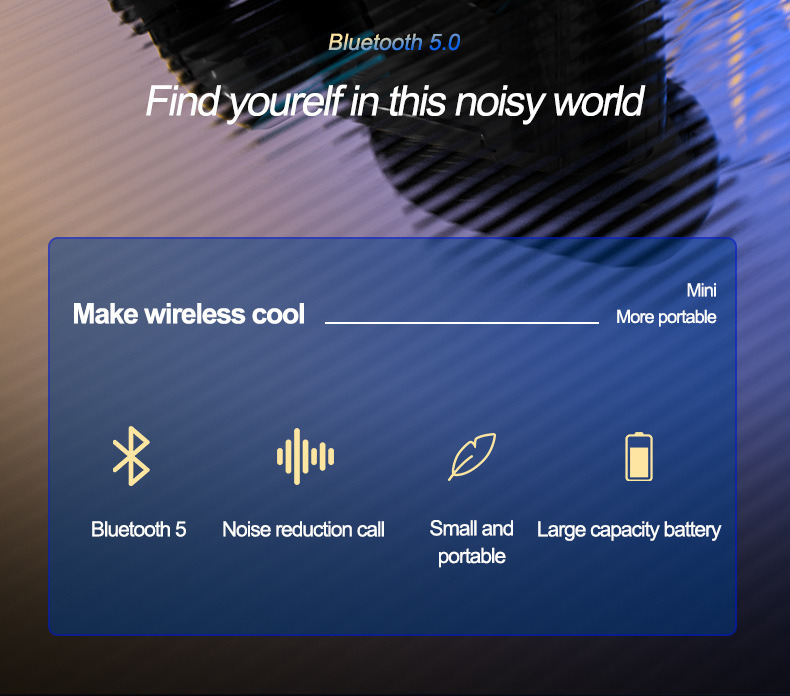 Mini Wireless Earphones Waterproof Bluetooth Earbuds