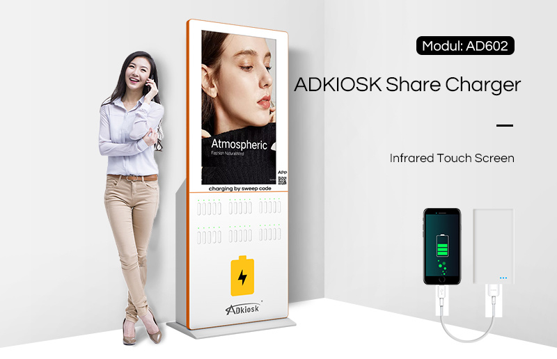 2021 New Model Customized Power Bank Sharing Charger Digital Signage Kiosk