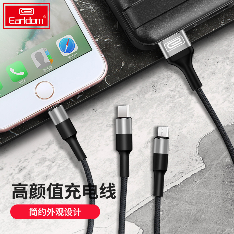 Earldom Original Mobile Phone USB Fast Charger Cable Lighting USB Cable Type C USB Cable