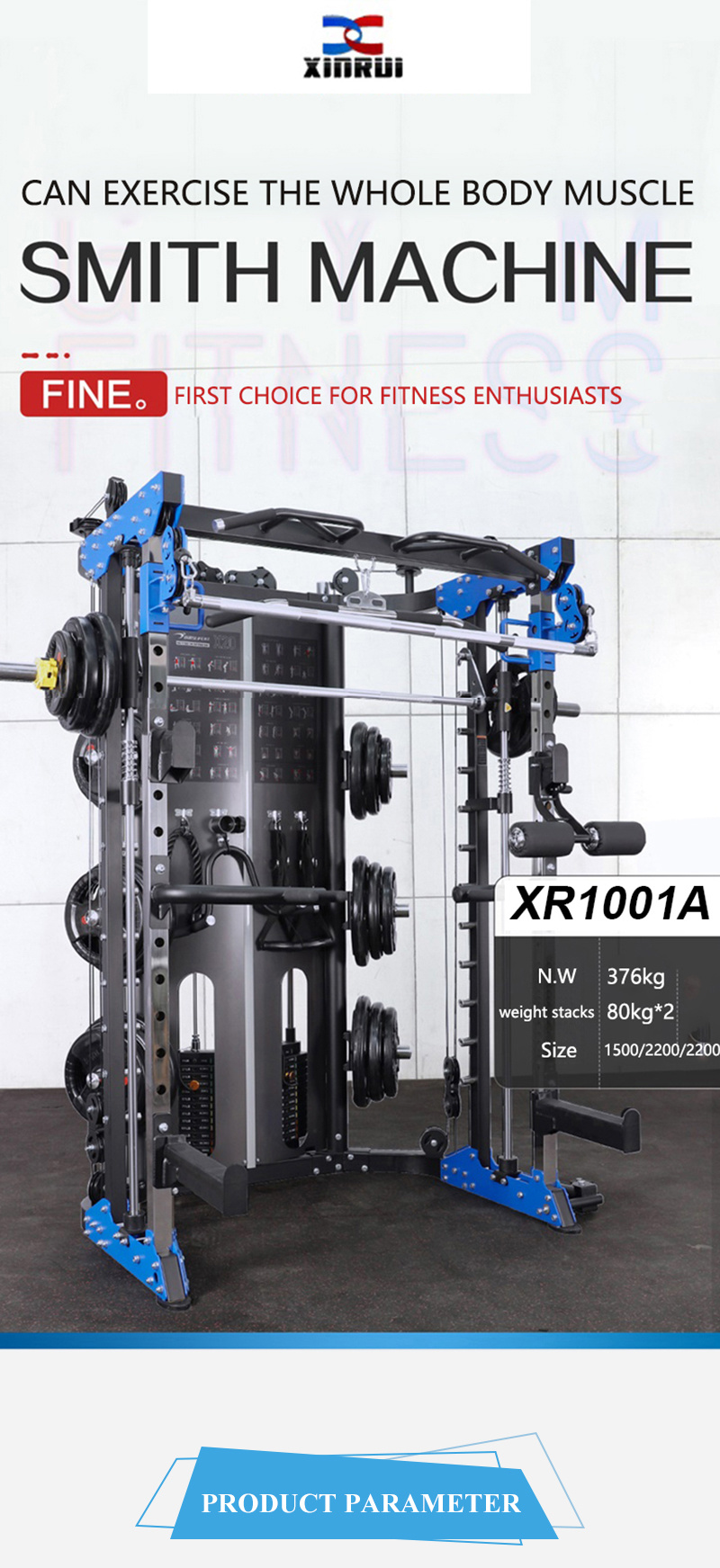 Multi Commercial Gym Equipment 8 Station Stack Multi Gym Fitness Equipment