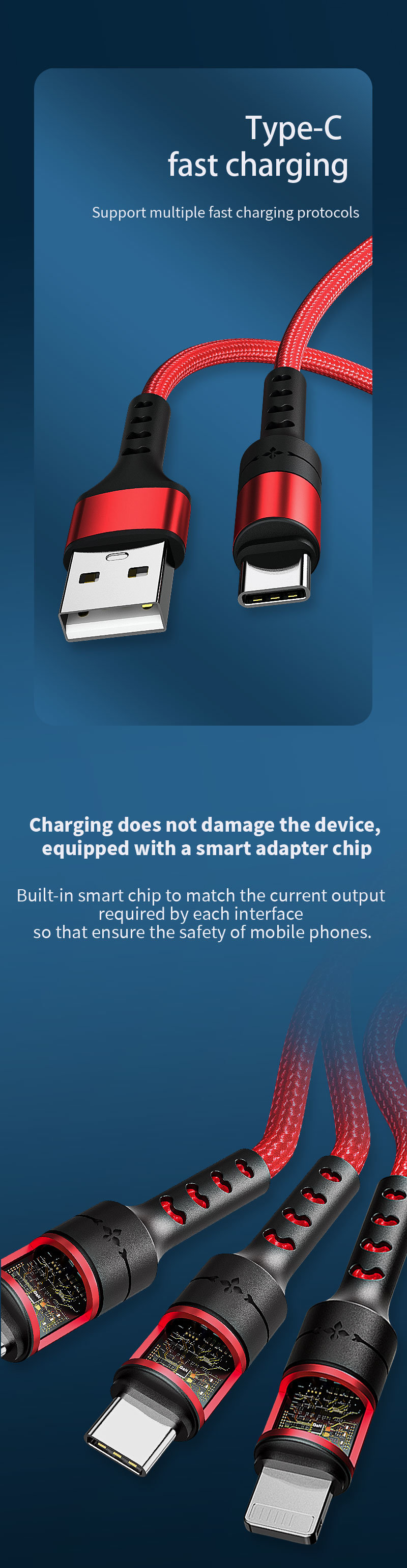 Micro 3 in 1 USB Cable 4 in 1 USB Cable