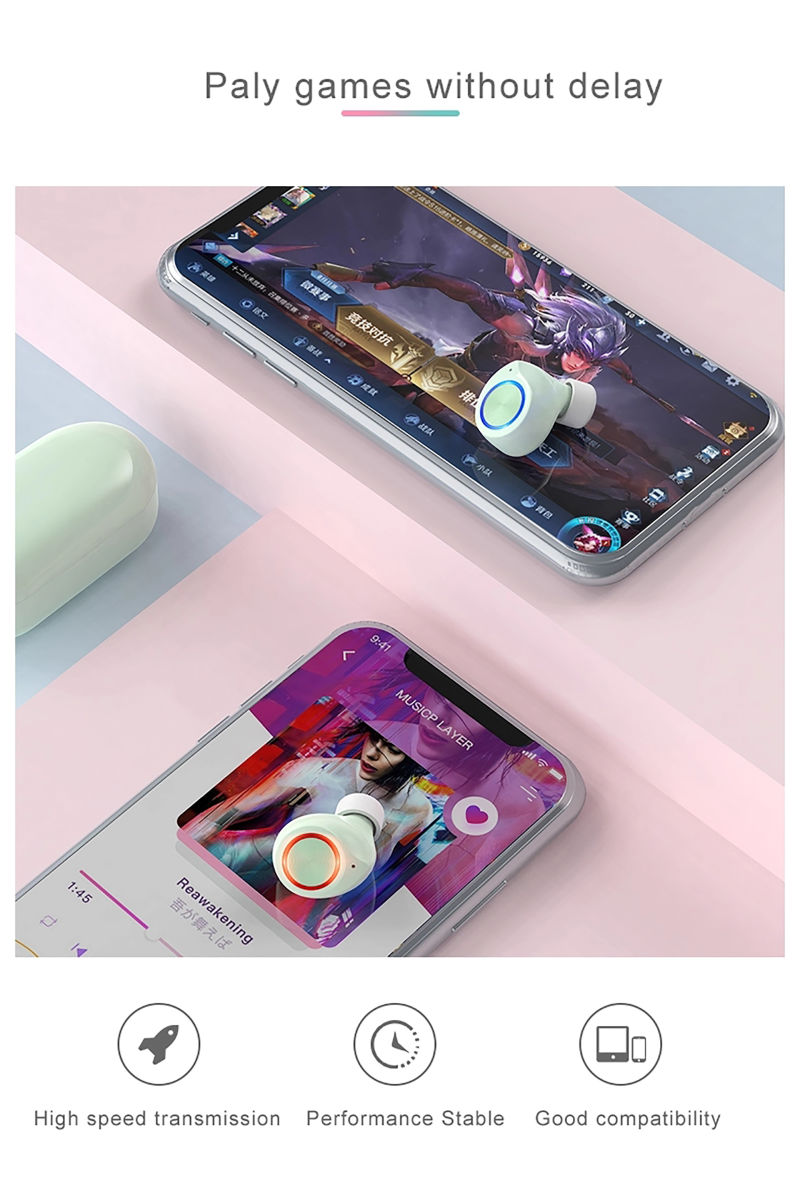 Mini Multi Color Wireless 5.0 Earbuds Mobile Phone Headphone Earphone Bluetooth Running Microphone