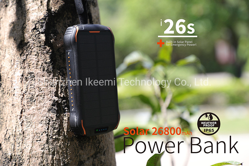 26800mAh  Solar Power Bank Wireless Solar Mobile Power Supply