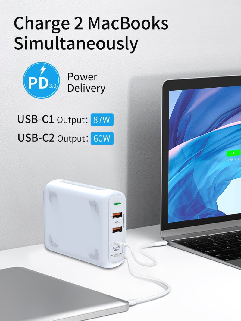 100W Fast Charging Pd Charger for iPhone12 Laptop