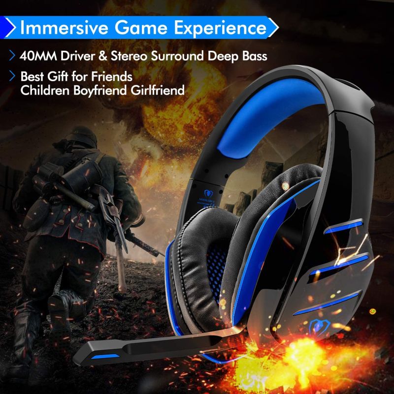 Game Headphone Gaming Wired Headset with LED Light