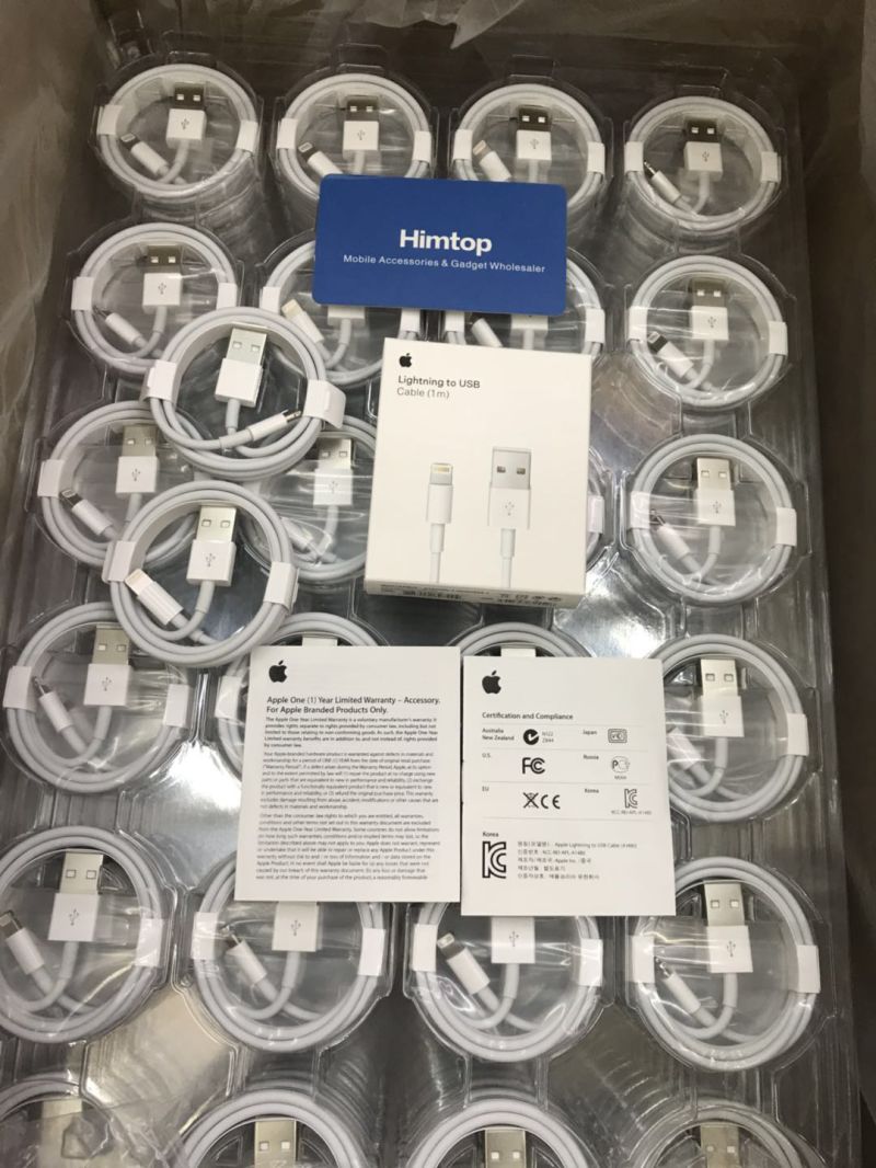 100% Original 1m Mobile Phone Charger Lightning USB Date Cable