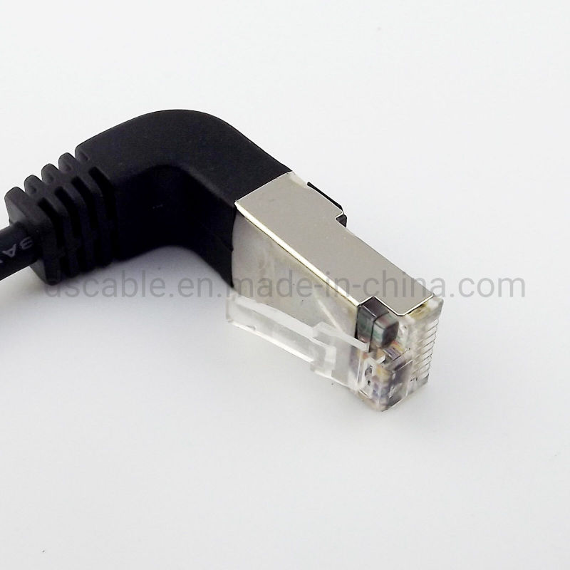 Right Angle RJ45 LAN Cable Male to Female Extension Cable