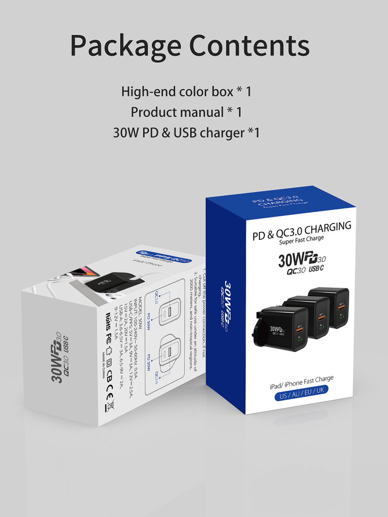 USB 30W Pd Fast Charger Type-C Fast Charger
