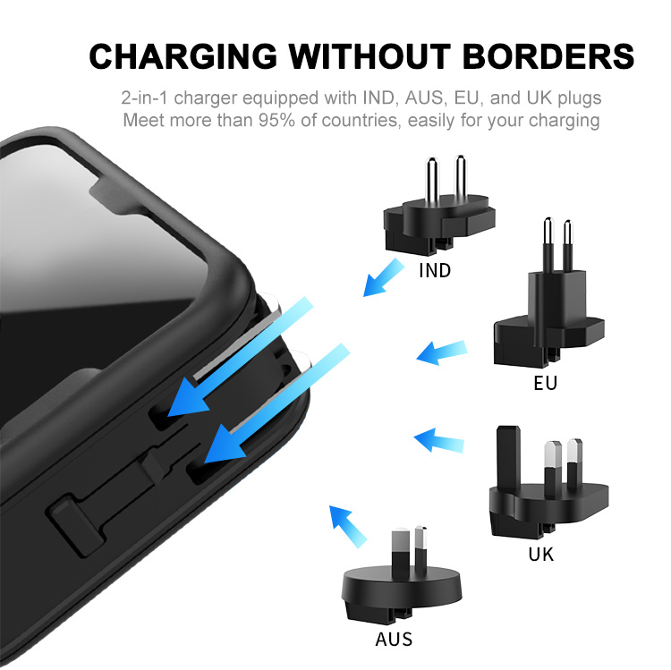 5000mAh Multi-Functional Power Bank Pd Wireless Charger with Travel Adapter