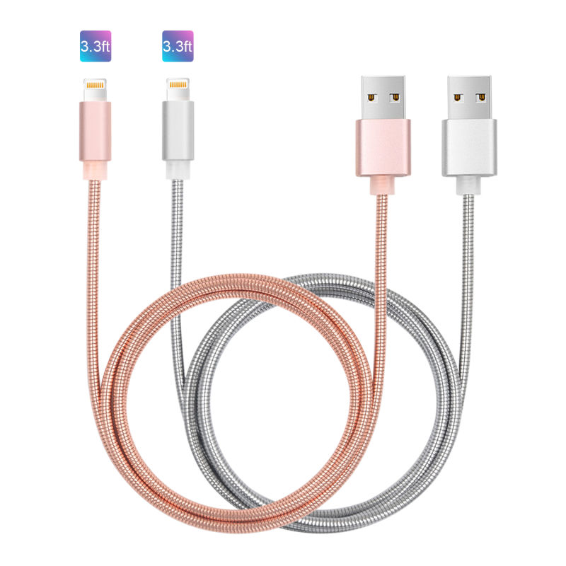 Durable Zinc Alloy USB Phone Cable Quick Charger USB Data Sync Charging Cable