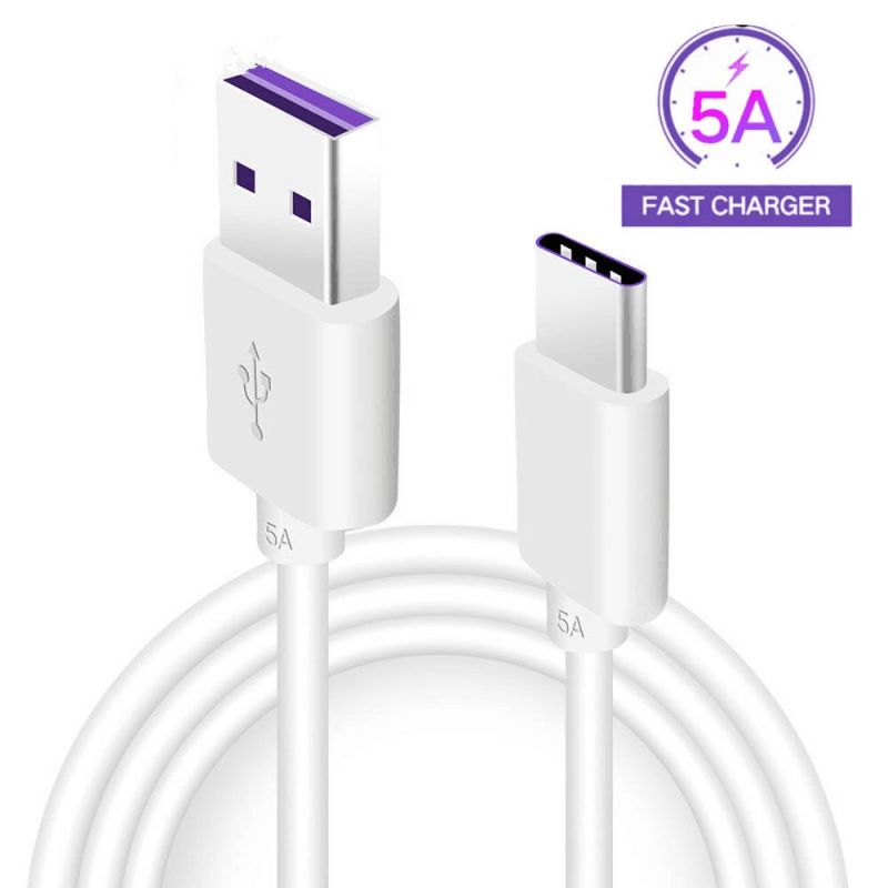 1m 5A TPE Super Fast-Charging Type C to USB Data Cable