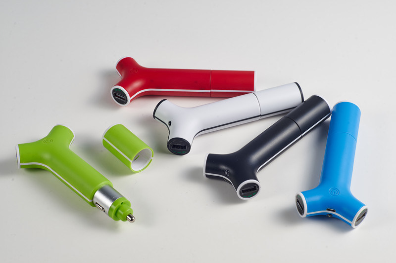 Various Colors Car Charger USB Ports Passenger Car Charger with Cable