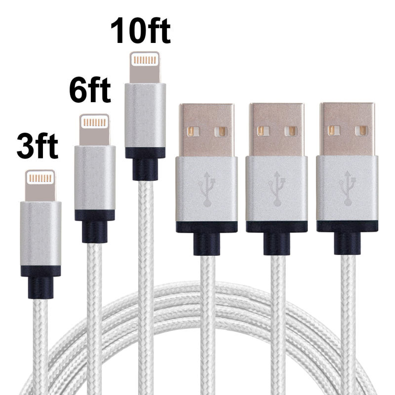 USB Charging Cable Nylon Braided for iPhone Android and Type-C