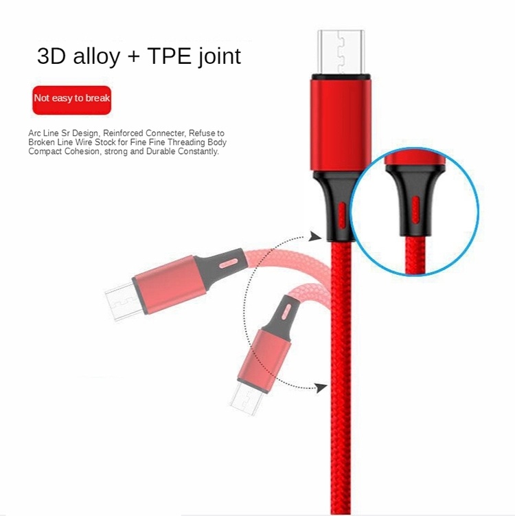 Fast Charging Micro Type-C USB Charger Cable 3 in 1 USB Cable