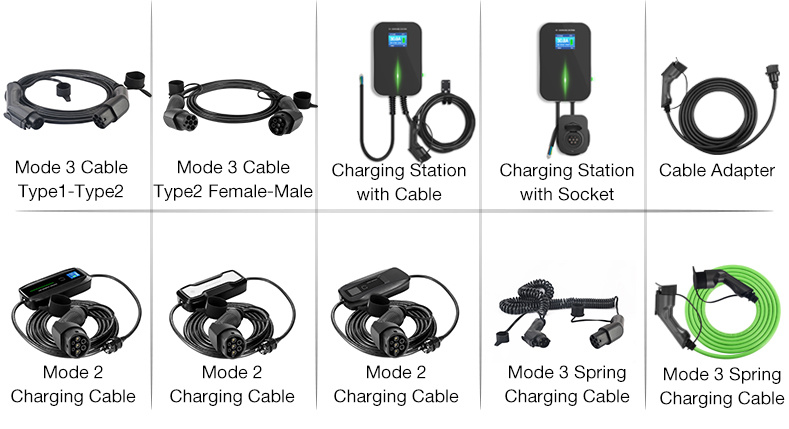 16A 22kw Type 1 Portable EV Charger Cable for Electric Car