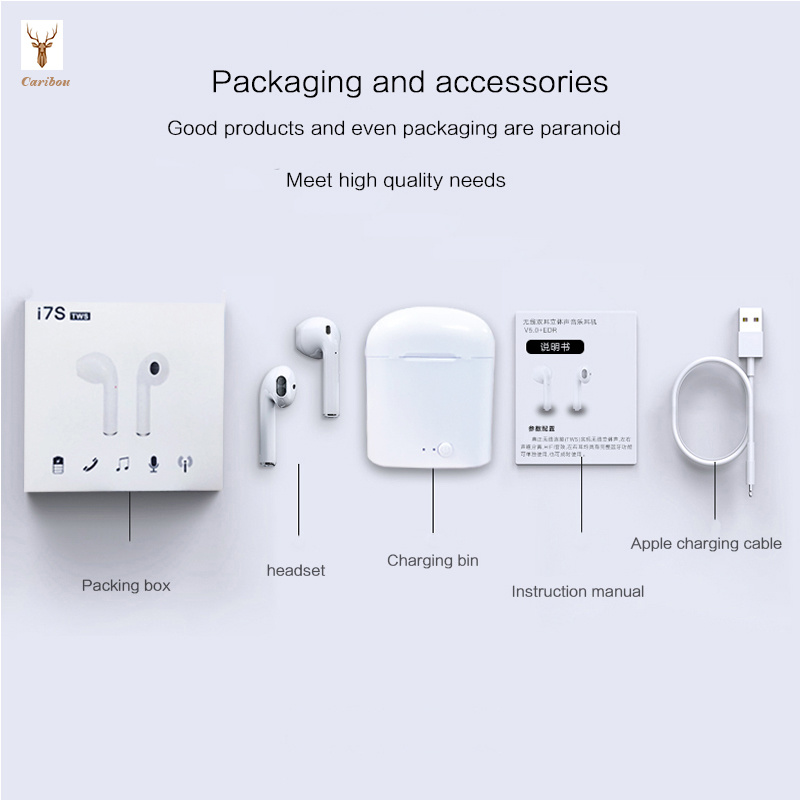 Low Shipping Cost I7s Wireless Earphones with Charging Case