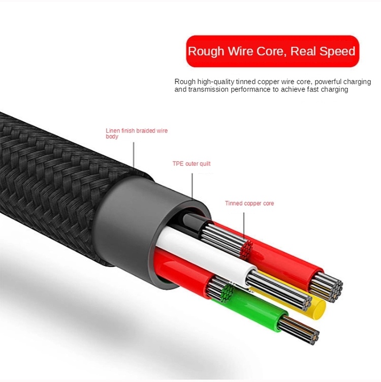 Fast Charging Micro Type-C USB Charger Cable 3 in 1 USB Cable