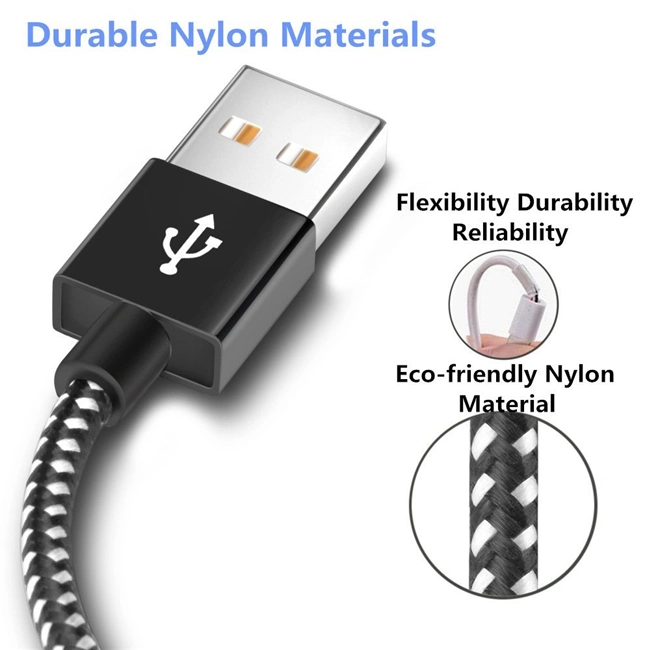 Nylon Braided iPhone iPad Charger USB Data Sync Cable