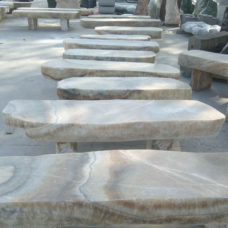 Garden Outdoor Furniture Dragon Jade Marble Patio Benches for Sale
