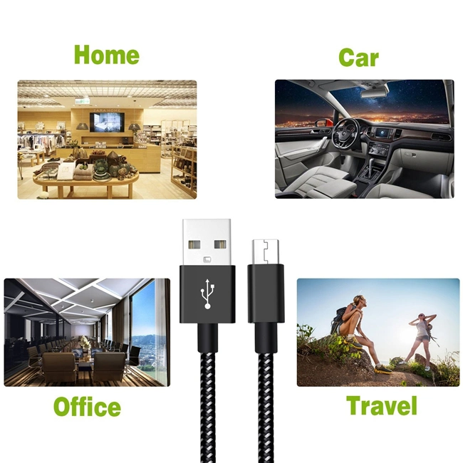 Nylon Braided Micro USB Cable Data Cable for Mobile Phone USB Chargering Cable