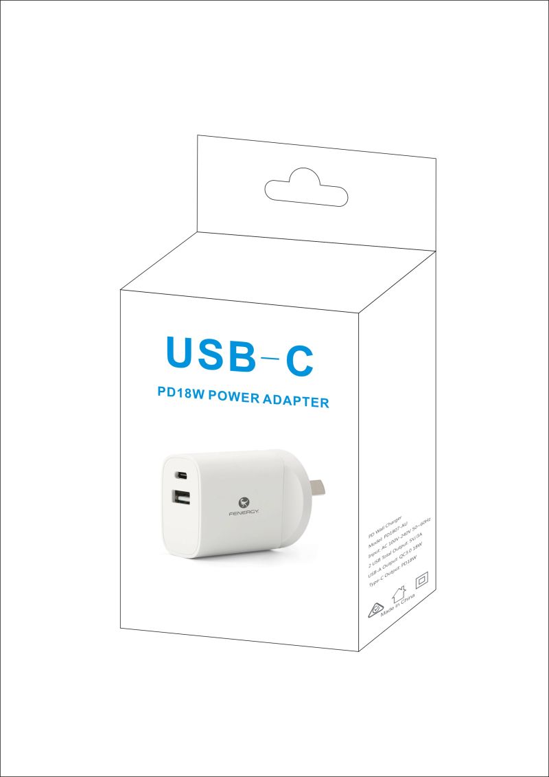 USB Wall Charger 18W Pd Fast Charger Type C USB-C