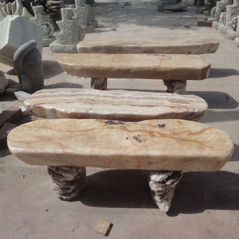 Garden Outdoor Furniture Dragon Jade Marble Patio Benches for Sale