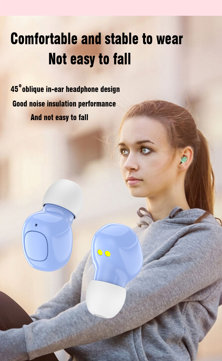 True Wireless Mini Bass Earbuds with Charging Case LCD Display Headphone