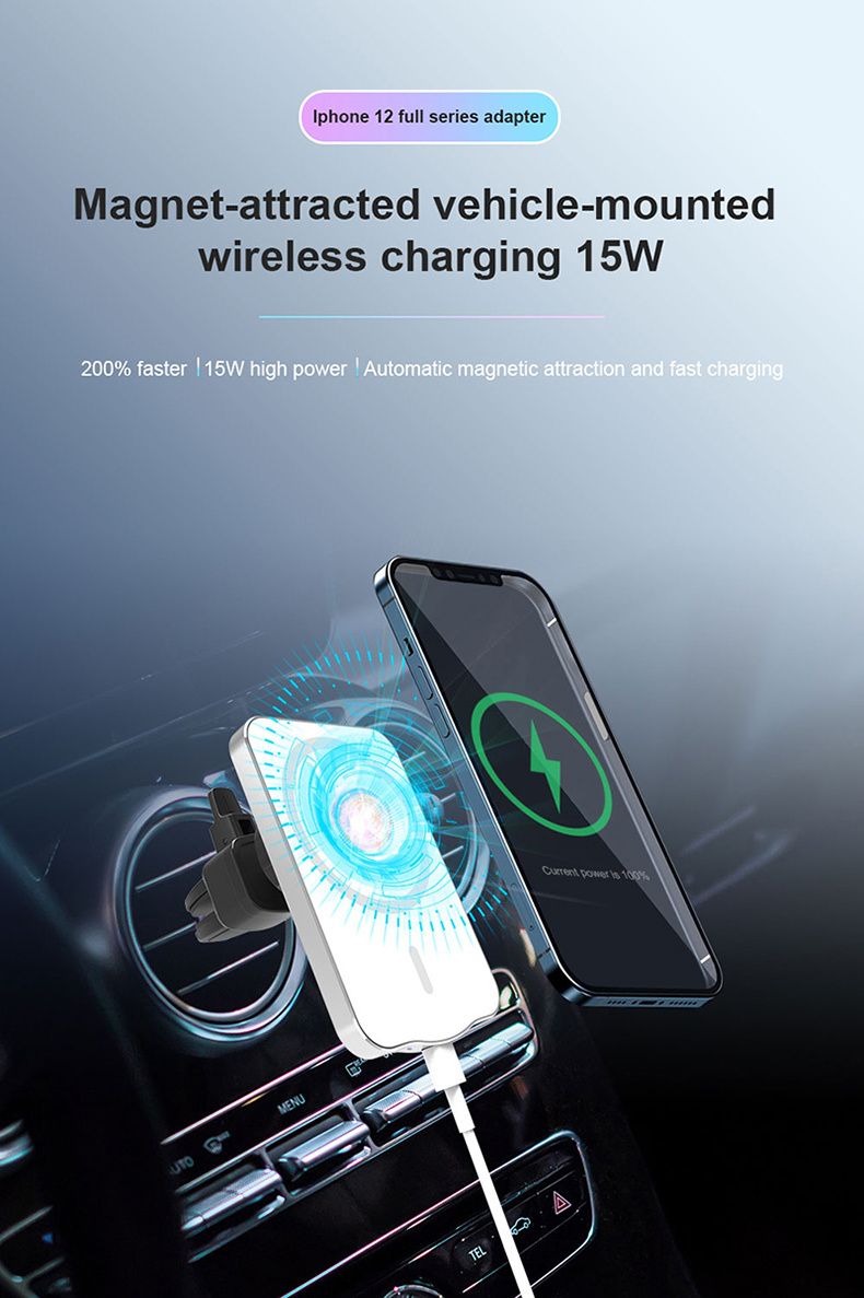 15W 10W Customized Mount Wireless Car Charger Qi Fast Charger