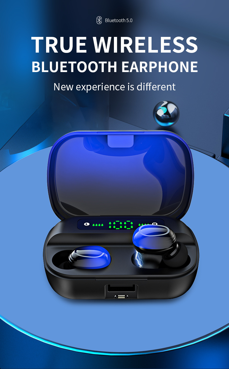 Sweatproof Bt 5.0 True Wireless Earbuds Mini Tws Earphones