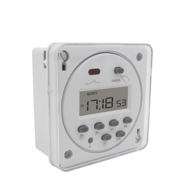 DC 12V Digital Round LCD Power Programmable Timer Time Relay 16A Switch Support