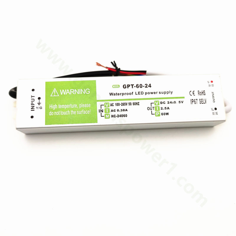 24V 60W AC DC Converter Adapter SMPS IP67