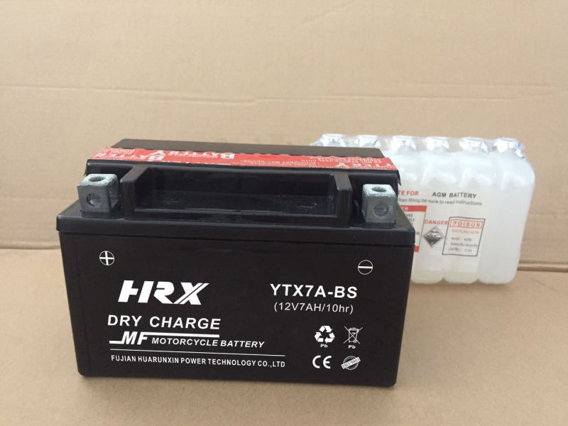 Ytx7l-BS High Quality Dry Mf Best Price Motorcycle 12 Volt Battery 7ah