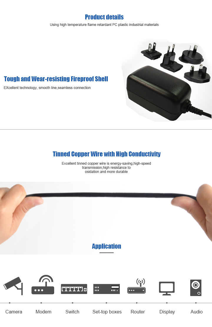 18W 9V 1.5A SAA Switching Power DC Adaptor