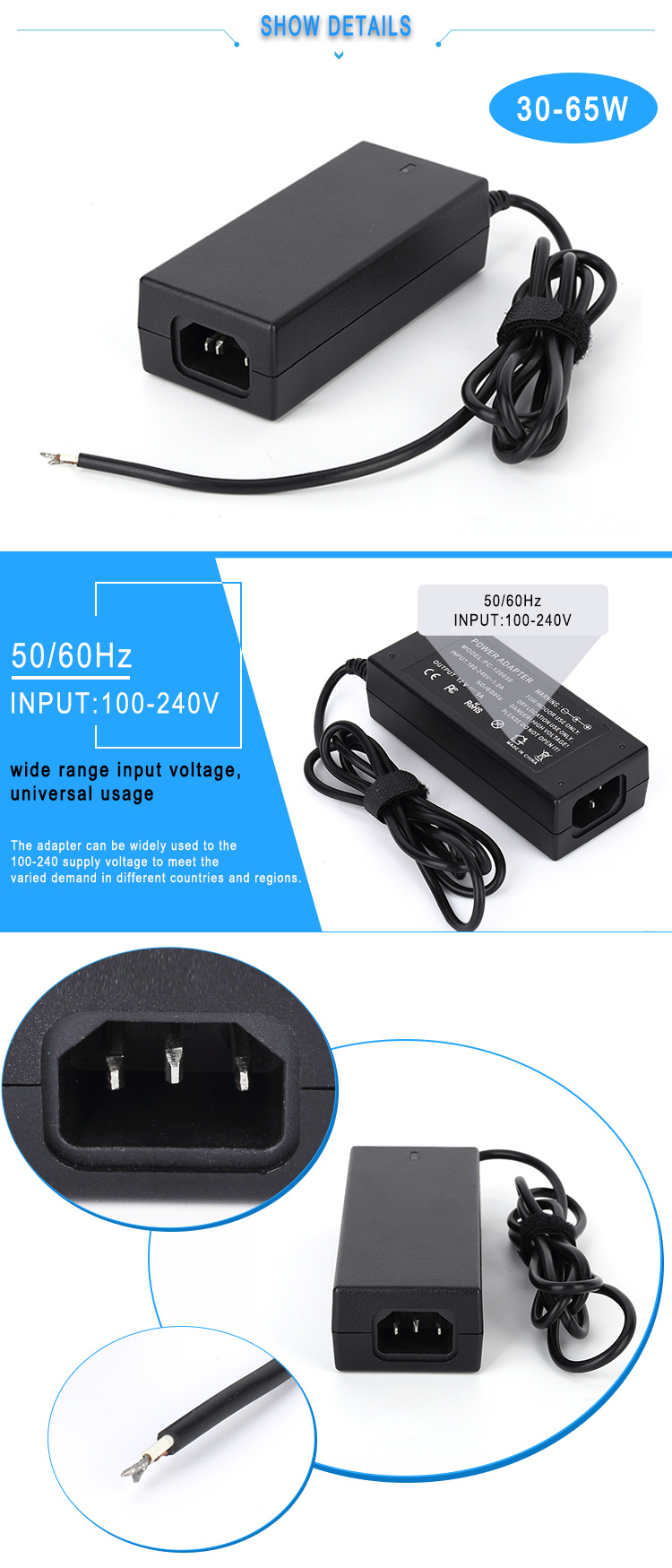 AC DC Switching Power Adapter 36W 12V 3A Adapter Christmas Tree Adapter
