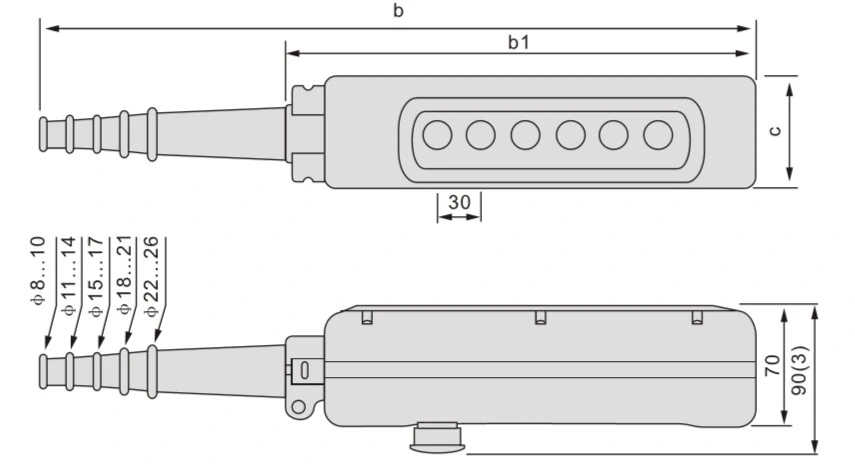 Xac-A2913 Xac Series Pendant Control Stations Switch Box Pushbutton Switch