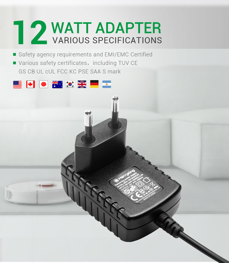Battery Charger 8.4V 1A Switching Power Supply EU Wall Mount with LED Indicator