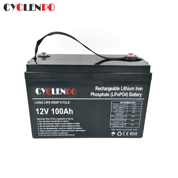 Factory Wholesale 12 Volt Lithium Ion Golf Cart Battery 100 AMP Hour with BMS
